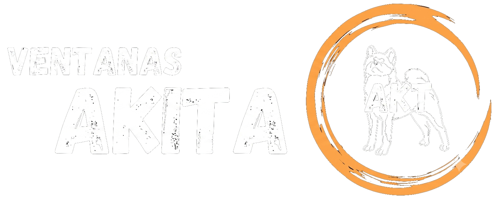 Logotipo de Ventanas Akita blanco